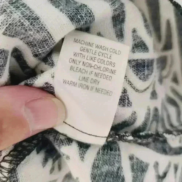 CJ Banks Abstract Print Linen Blend Short Sleeve Blouse Sz L/XL - Picture 7 of 7